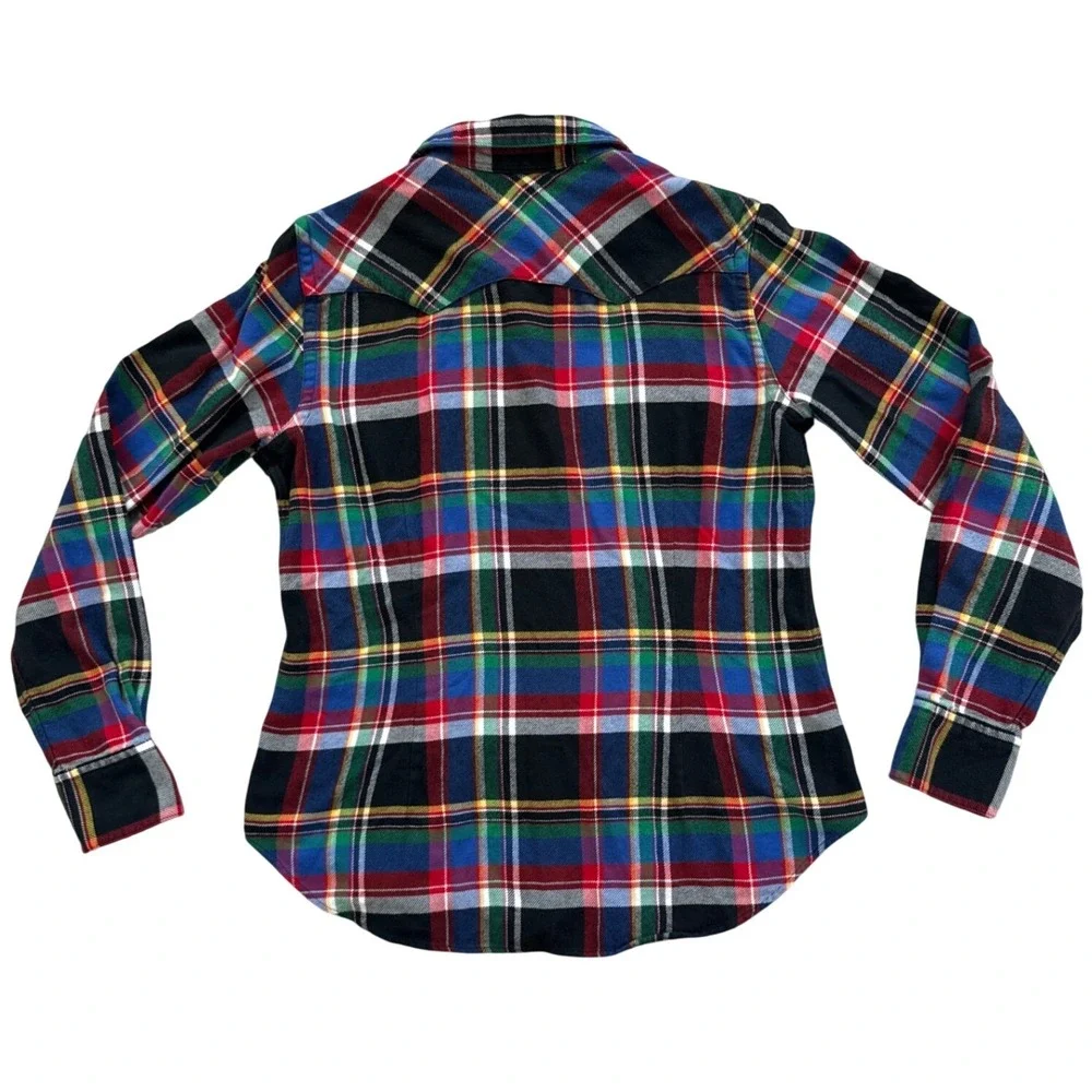 Ralph Lauren Plaid Western Shirt Kids Size 12‎ Multi Color Flannel Snap Rodeo